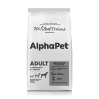 AlphaPet Superpremium корм для взрослых собак крупных пород с говядиной и сердцем - 18 кг