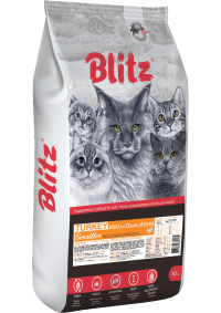 Blitz Sensitive сухой корм для взрослых кошек «Индейка»